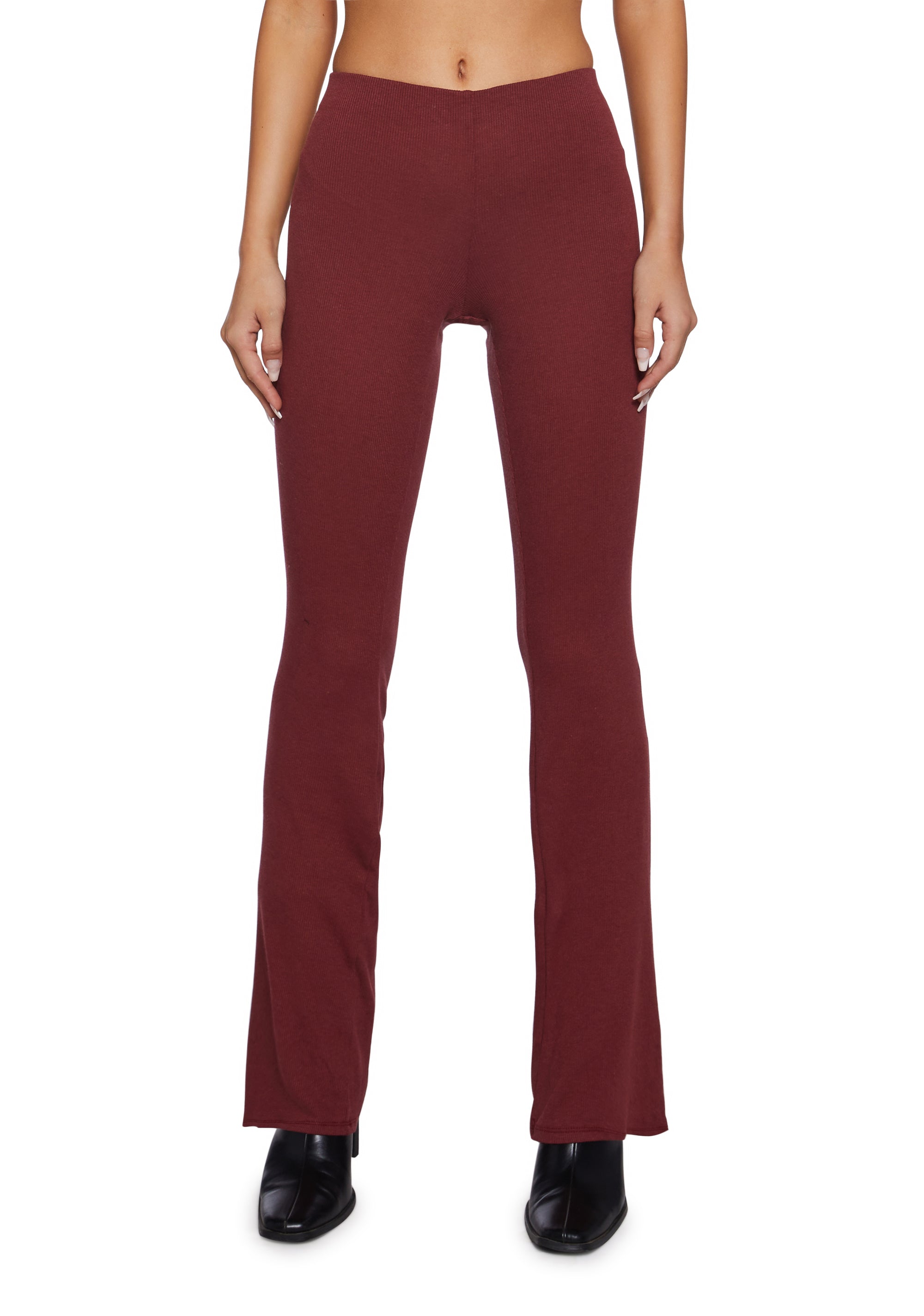 There’S No Other Flare Pants - Dark Red