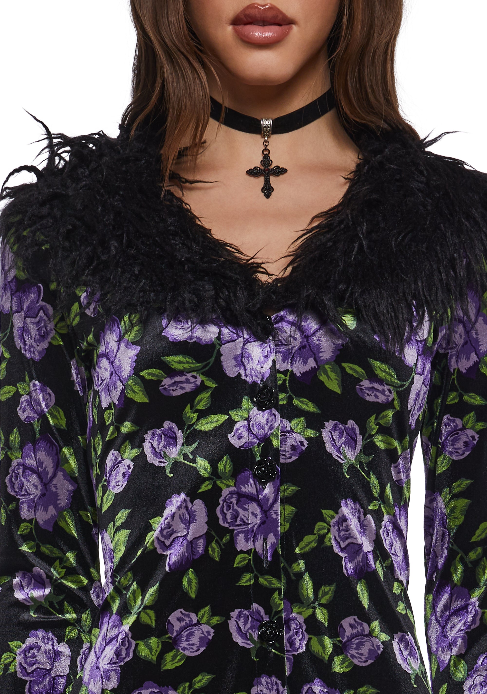 Alternative view of Floral Velvet Duster