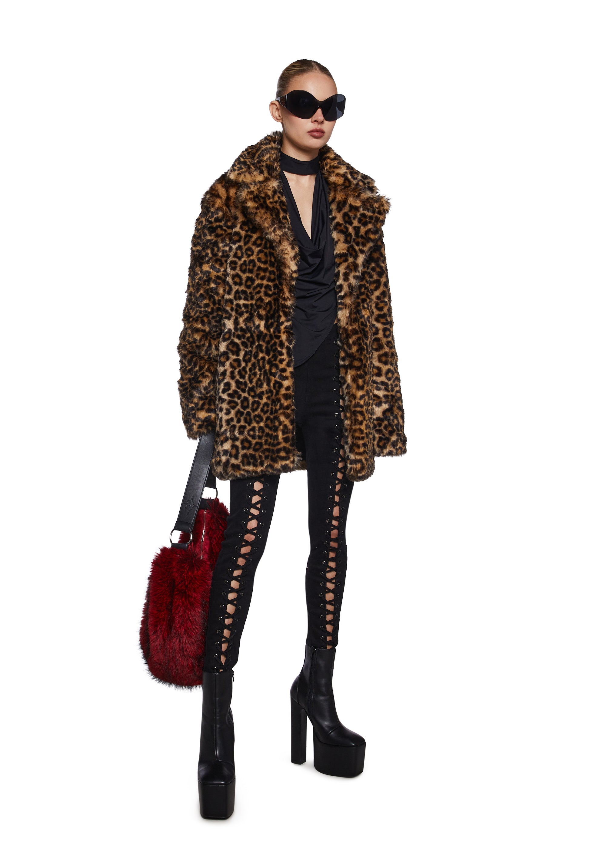 Alternative view of Hunt You Down Leopard Faux Fur Jacket