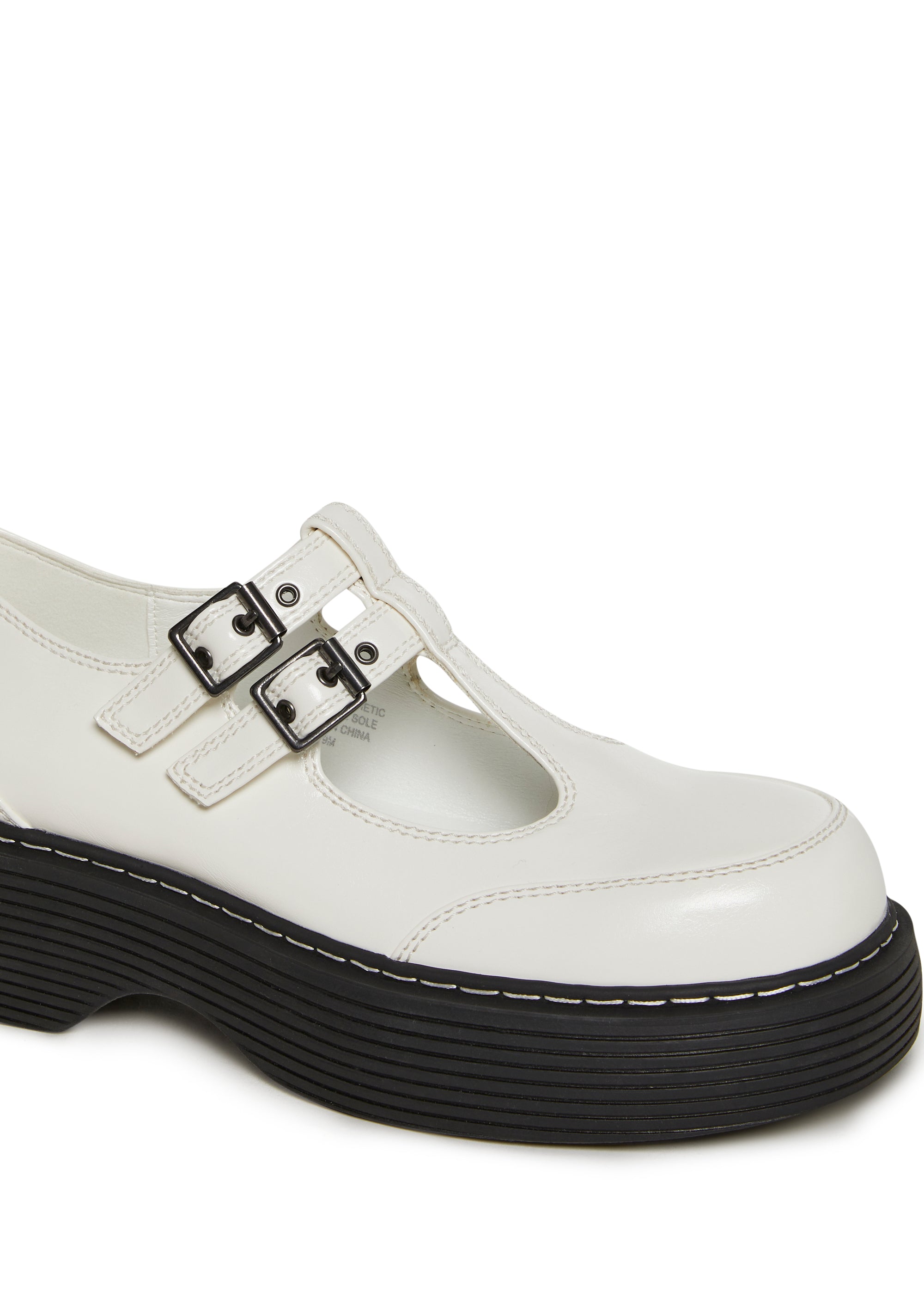 Alternative view of Double Strap Mary Jane - White