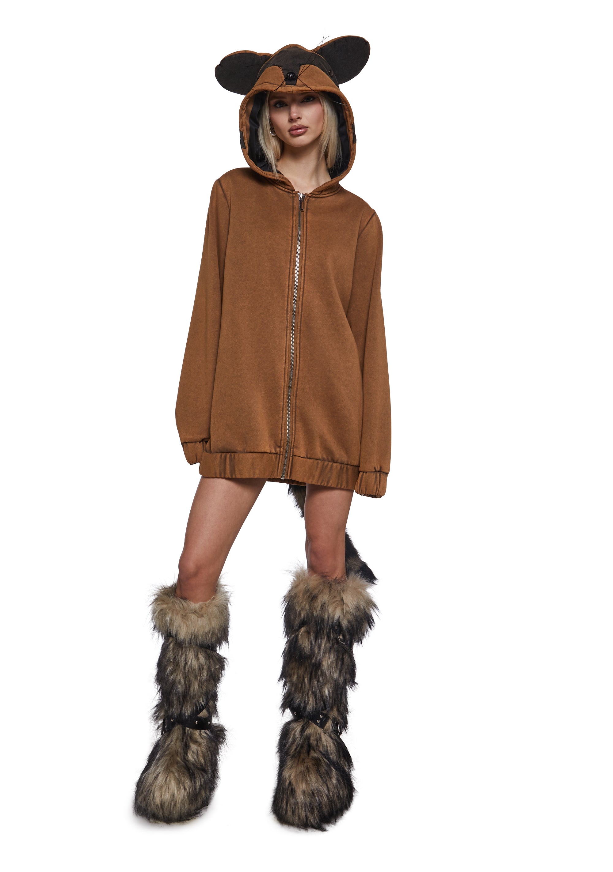 Alternative view of Woodland Raccoon Hoodie