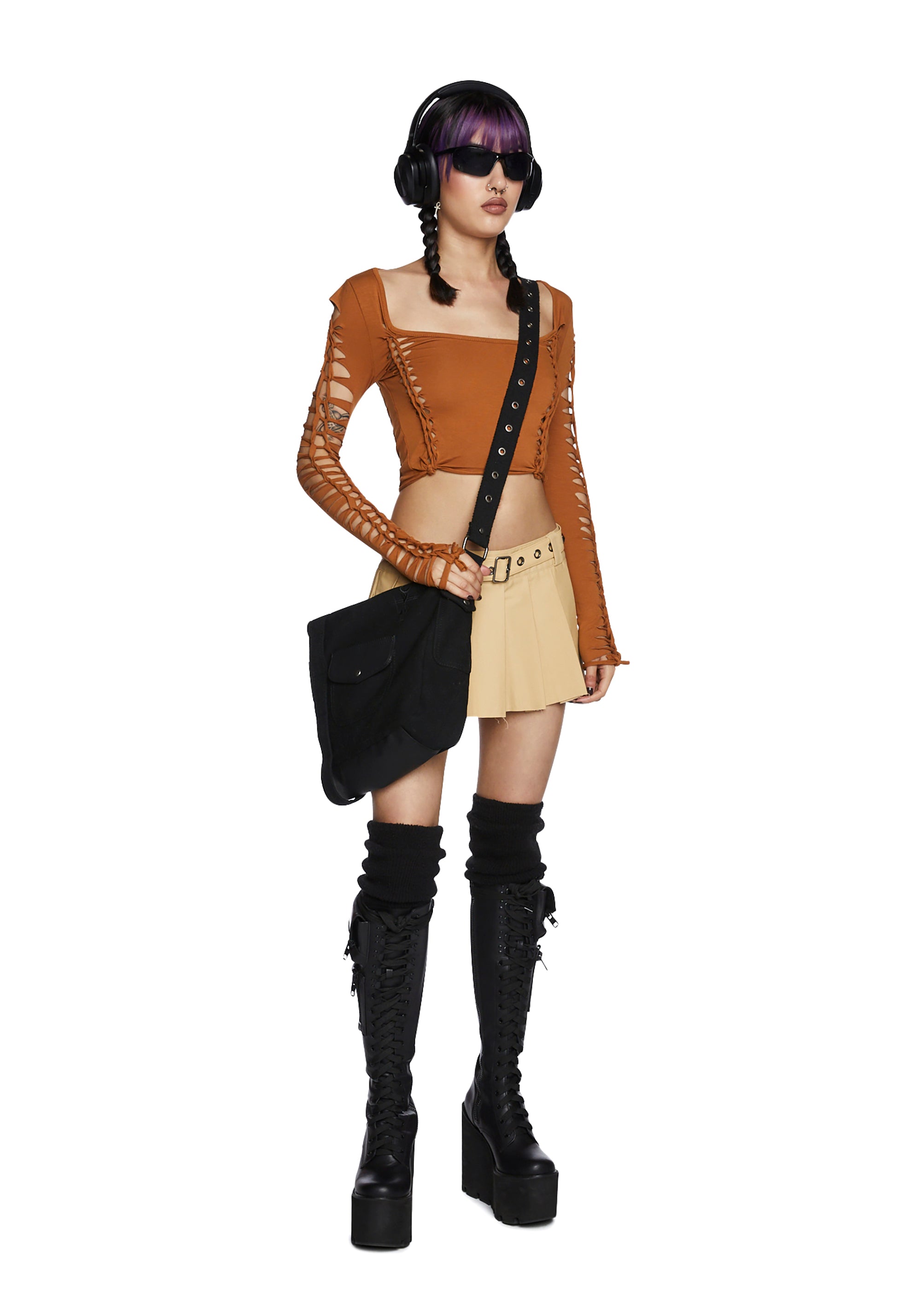 Alternative view of Alternative Spells Long Sleeve Top - Light Brown
