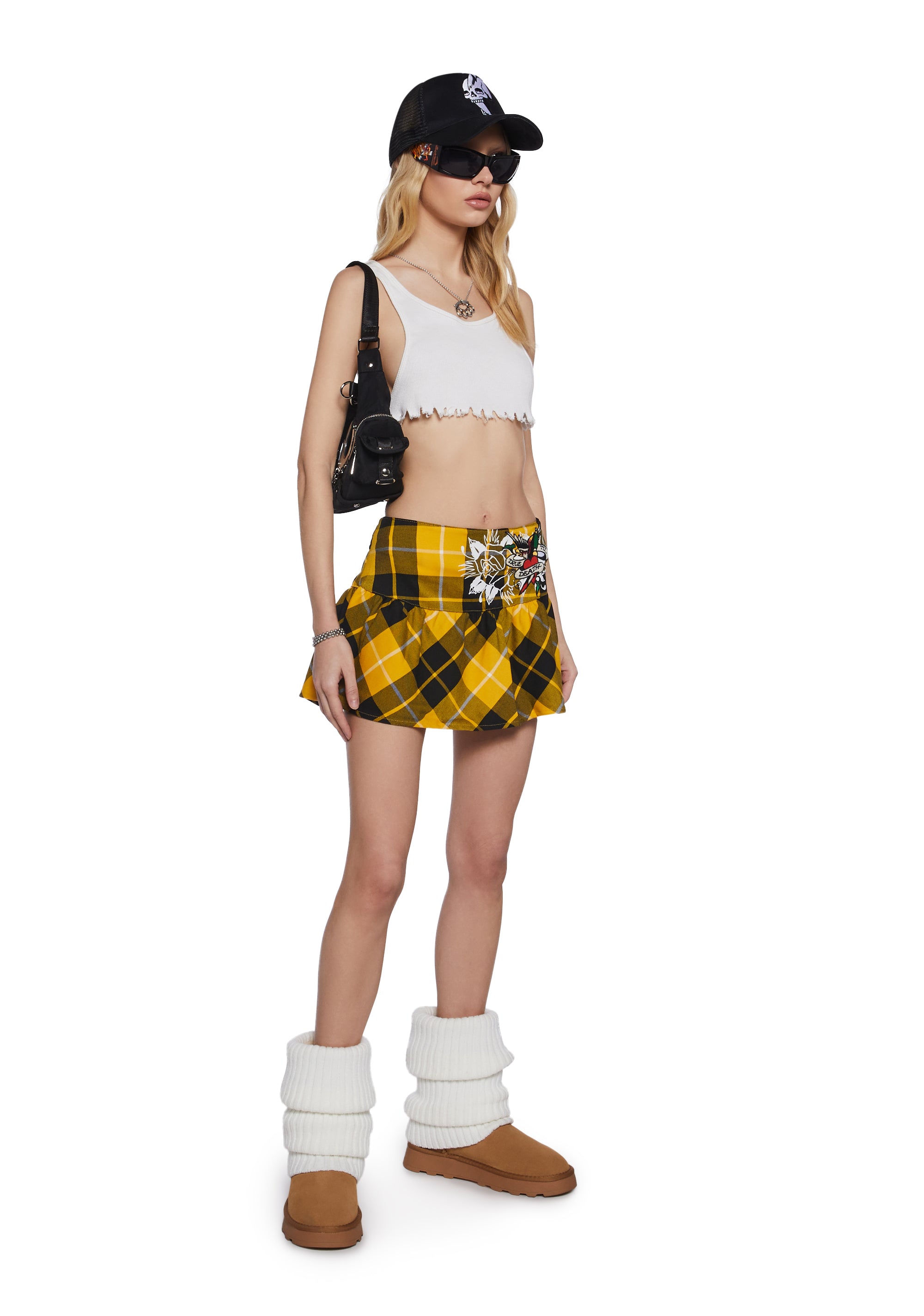 Alternative view of True Eagle Plaid Flare Miniskirt