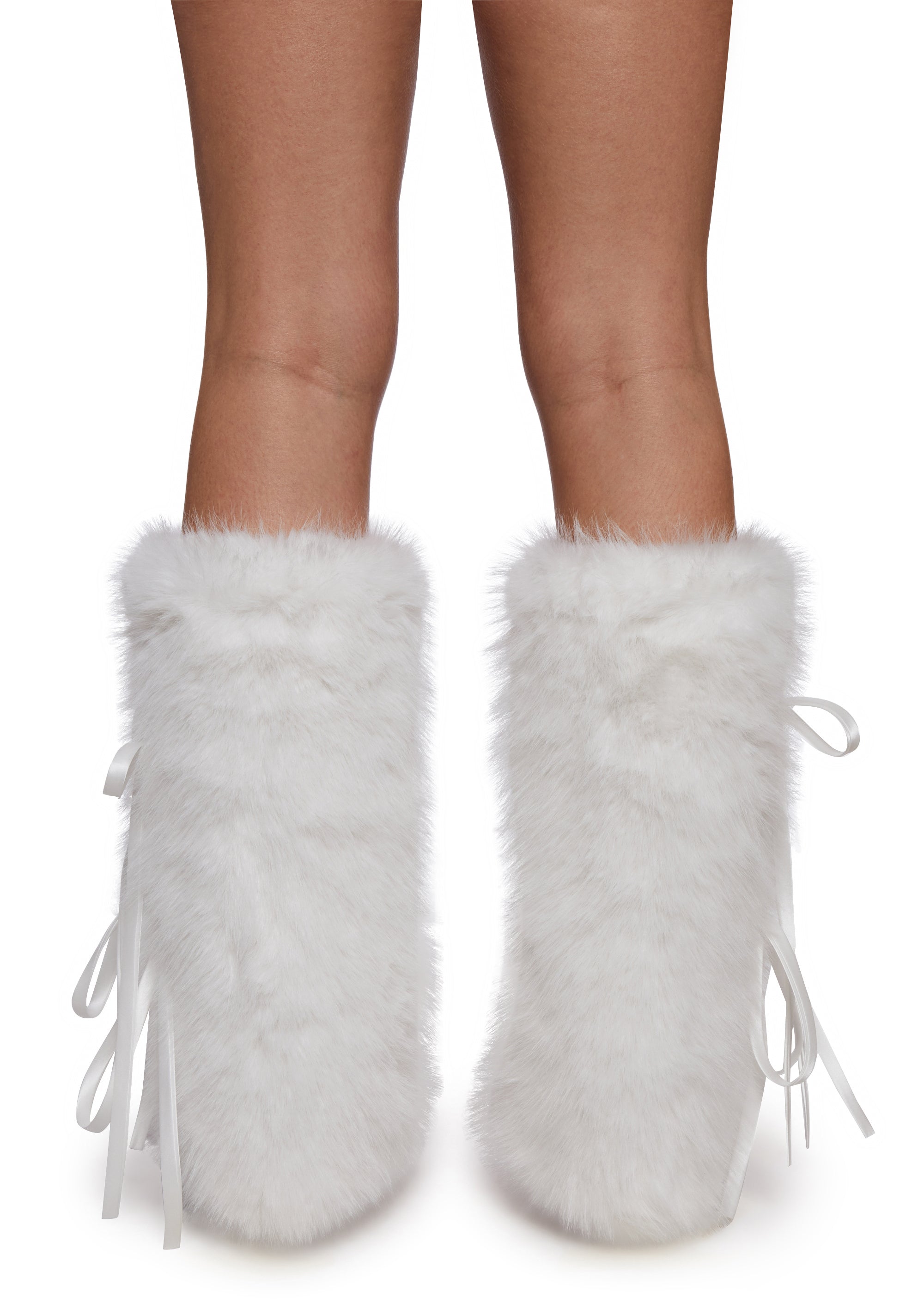 Alternative view of Frost Flirt Bow-Tied Faux Fur Warmers