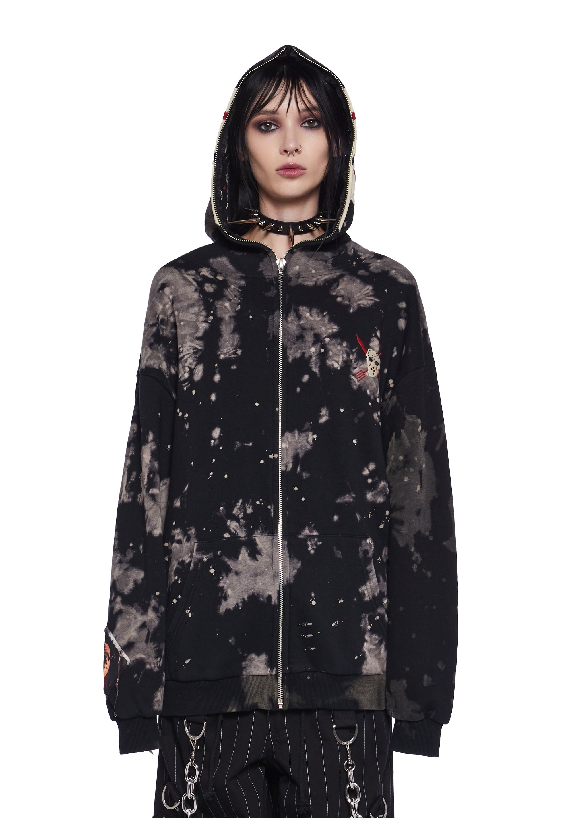 Alternative view of Vile Voorhees Mask Zip-Up Hoodie