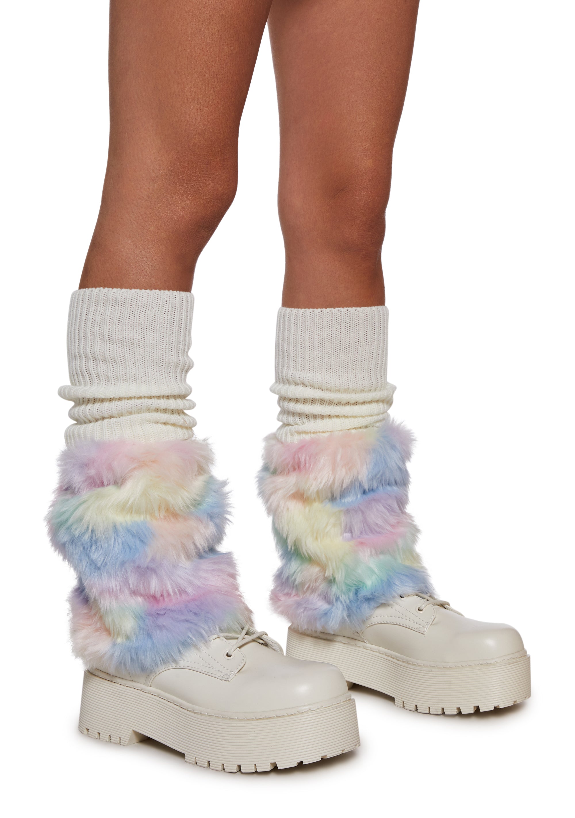 Alternative view of Cotton Candy Fuzzy Leg Warmers