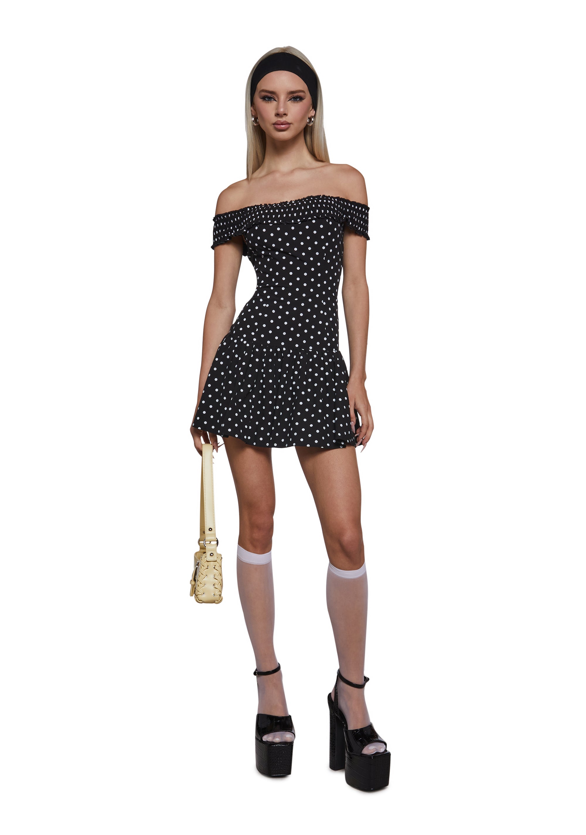 Alternative view of Audrey Polka Dot Dress - Black