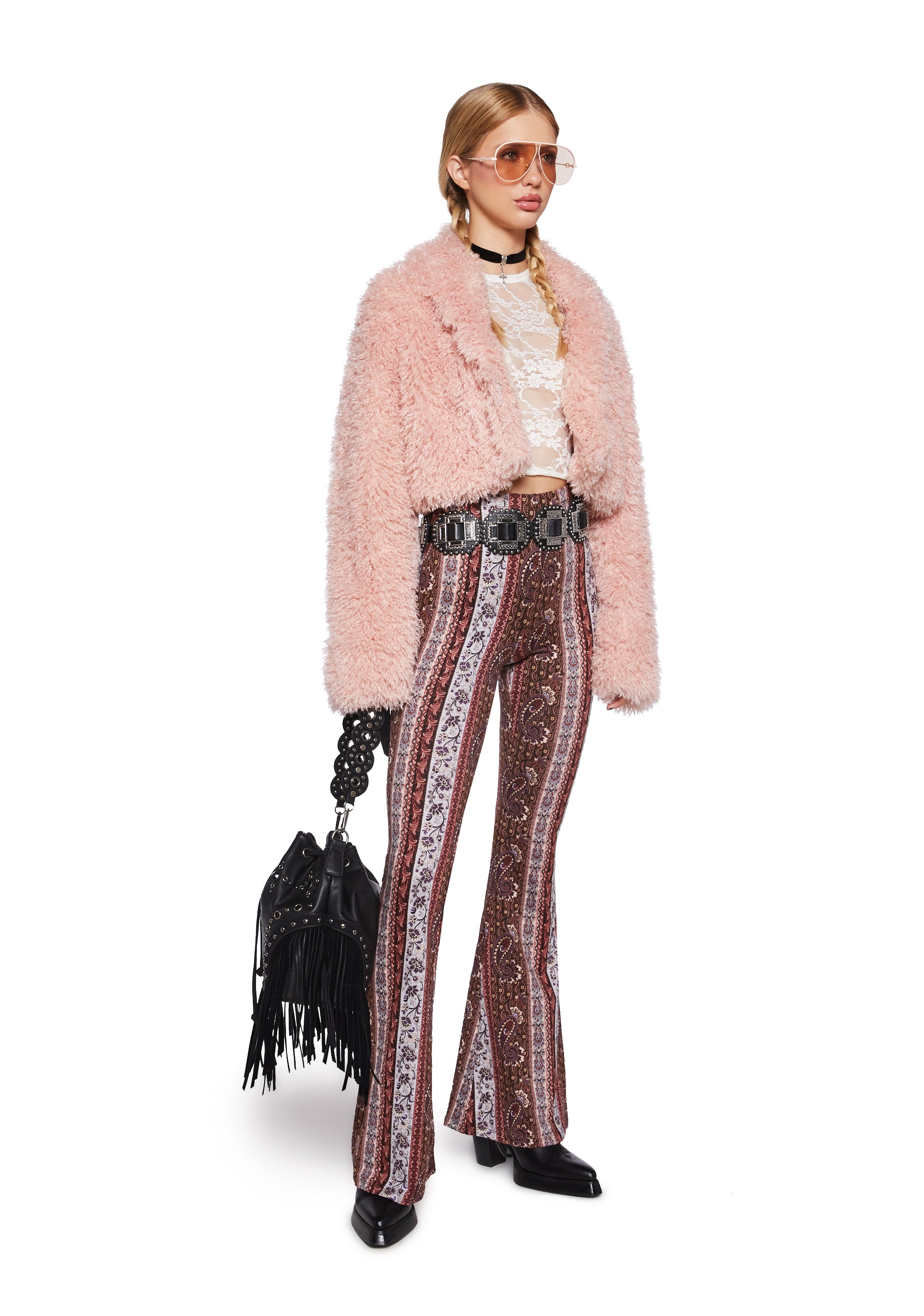 Alternative view of Spiraling Daze Faux Fur Jacket