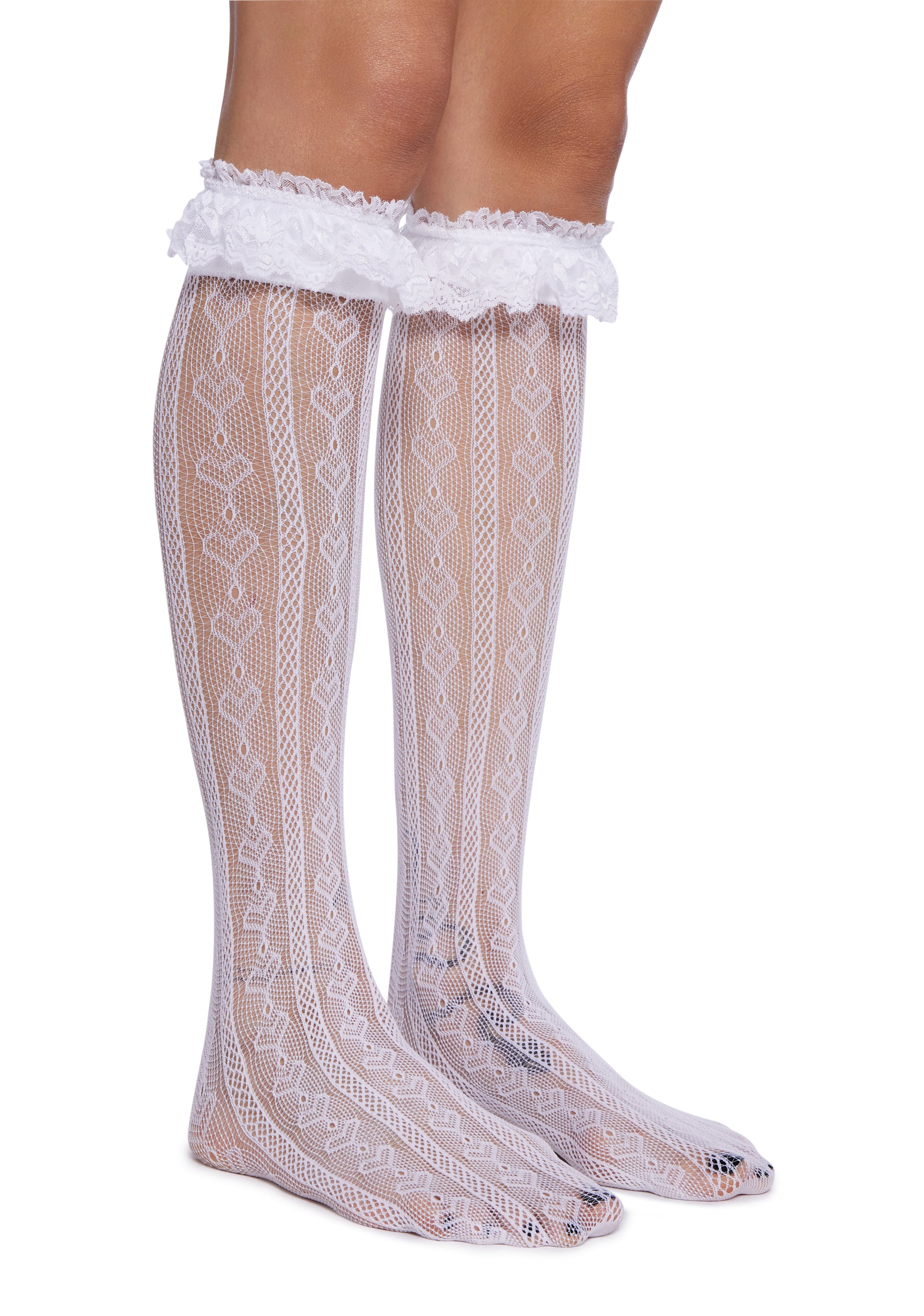 Alternative view of Love Potion Knee High Socks - White