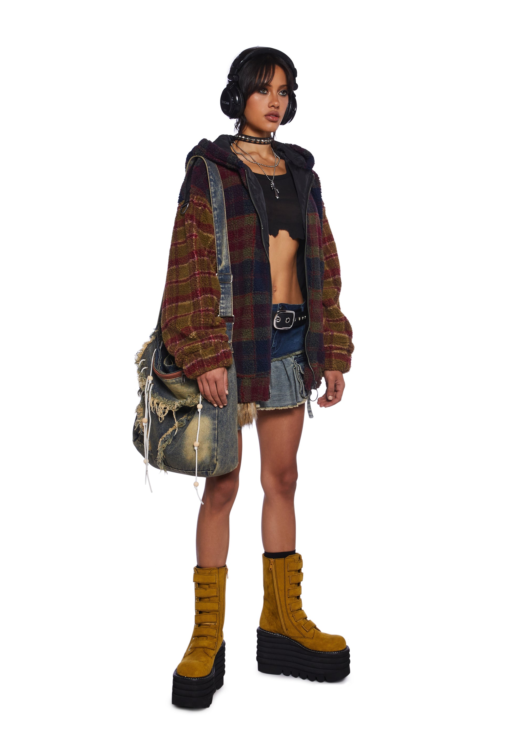 Alternative view of I Don’T Care Hooded Sherpa Jacket