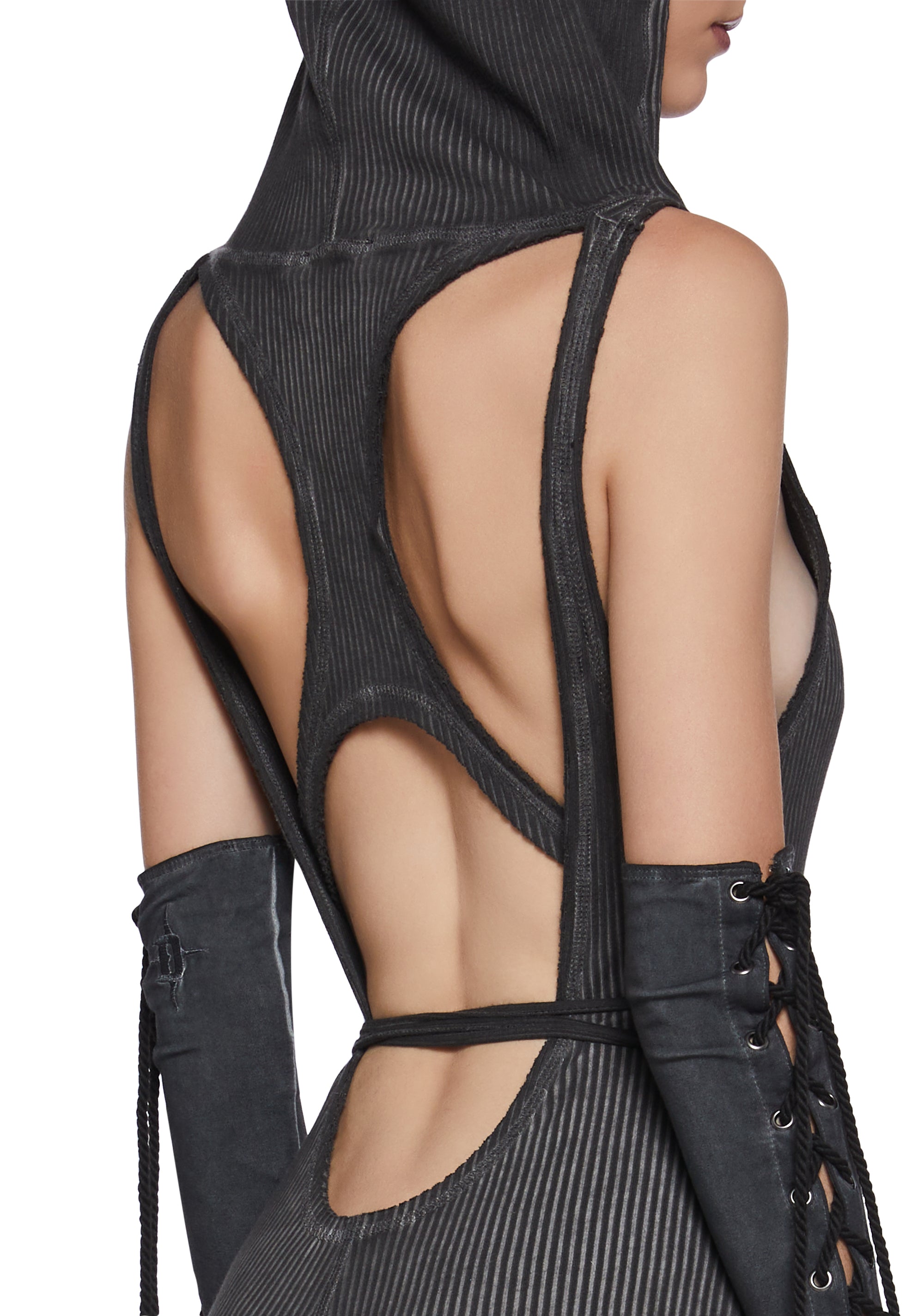 Alternative view of Warp Knit Hooded Jumpsuit