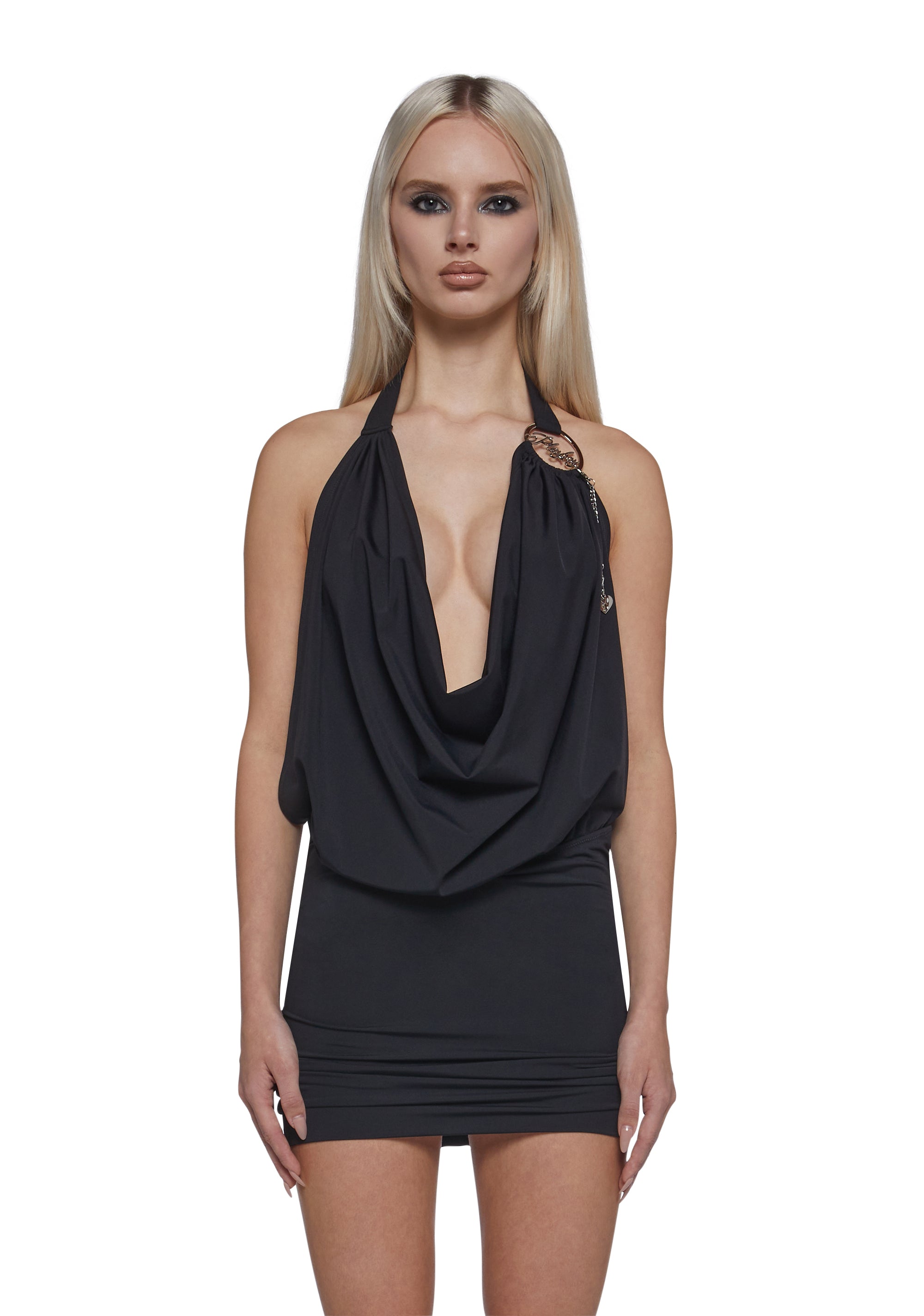 Cowl Neck Mini Dress