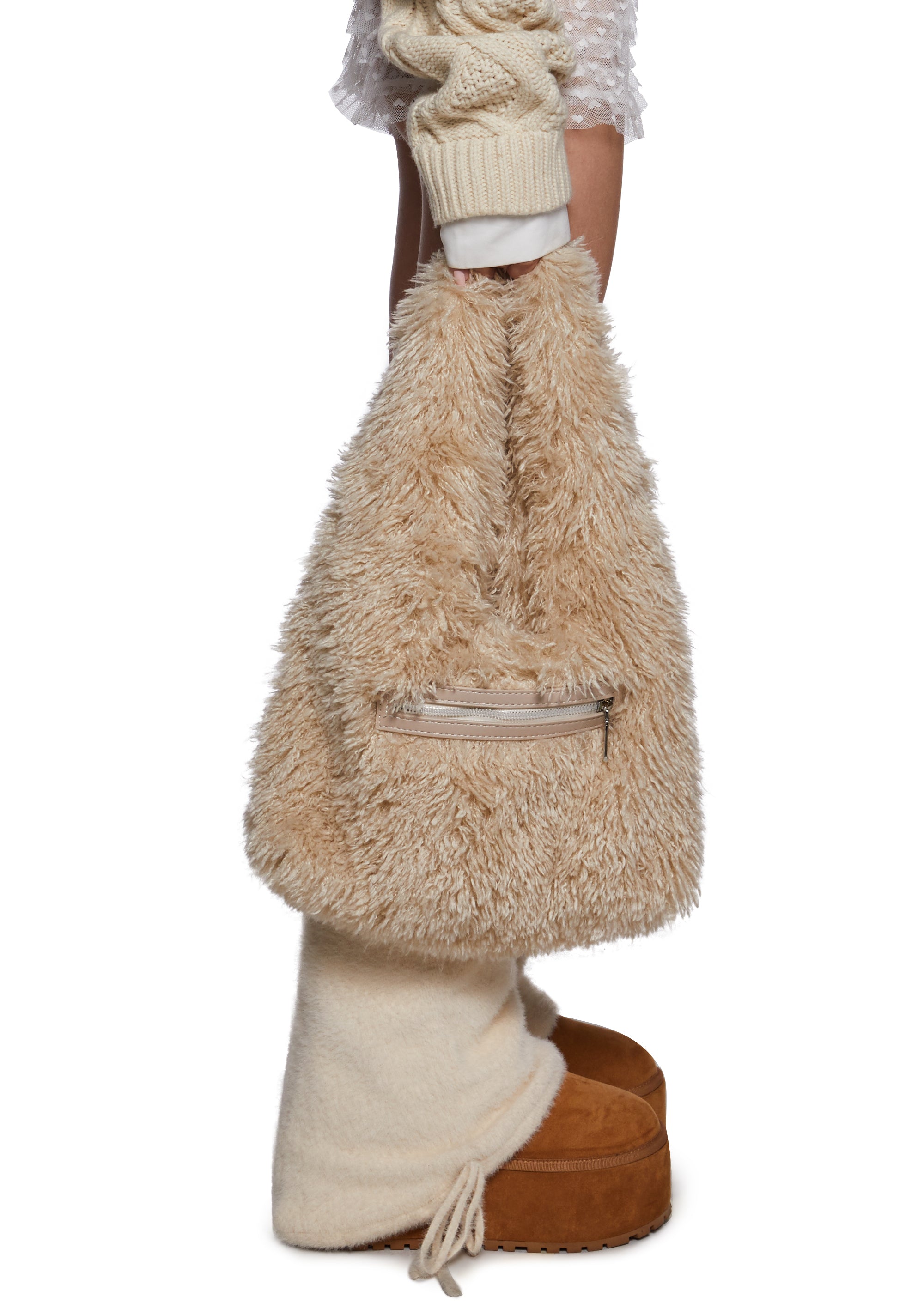 Alternative view of Cutie Heart Faux Fur Shoulder Bag