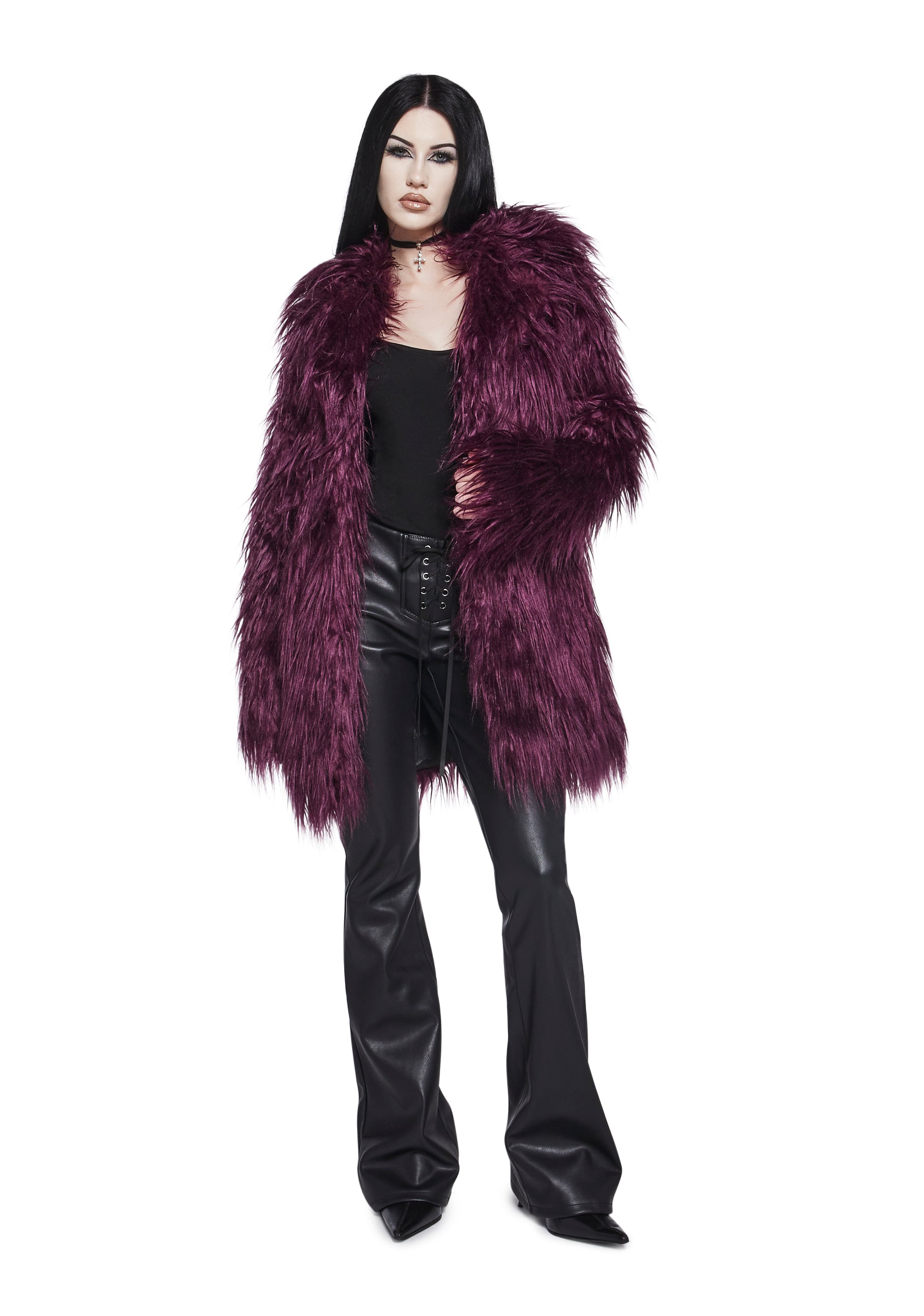 Alternative view of Grim Grace Shag Faux Fur Jacket