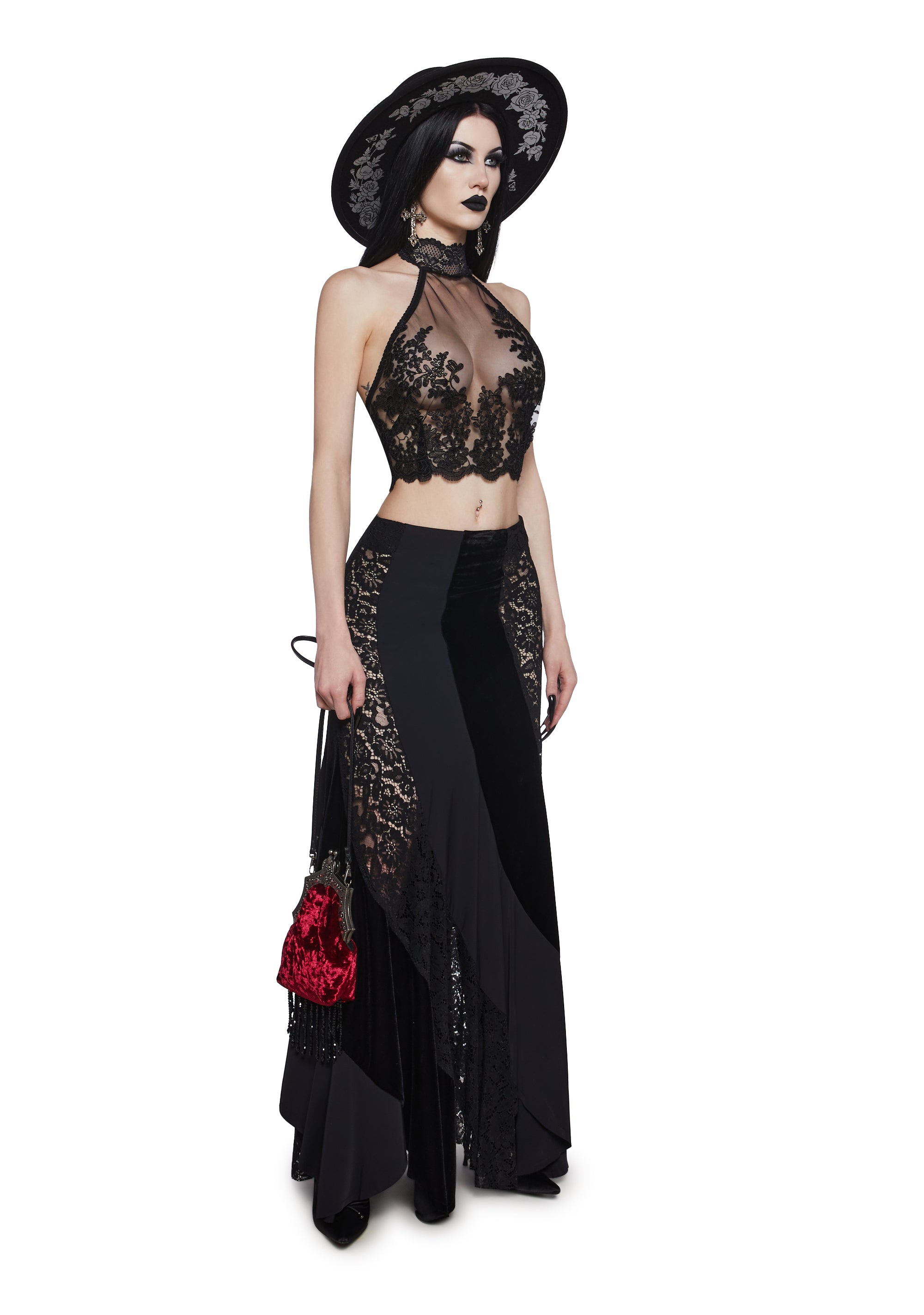 Alternative view of Crescent Moon Blues Mesh Top
