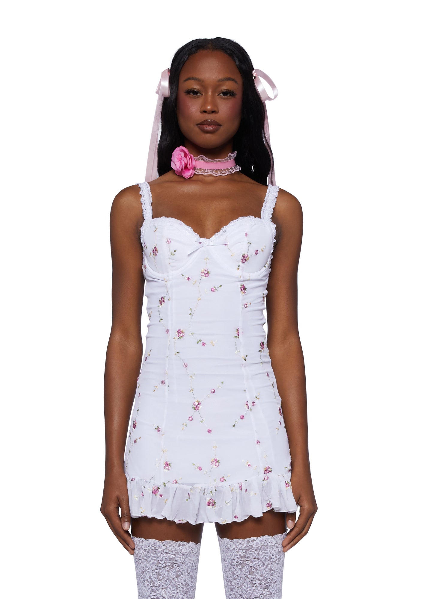 I'm Baby Mini Slip Dress - White