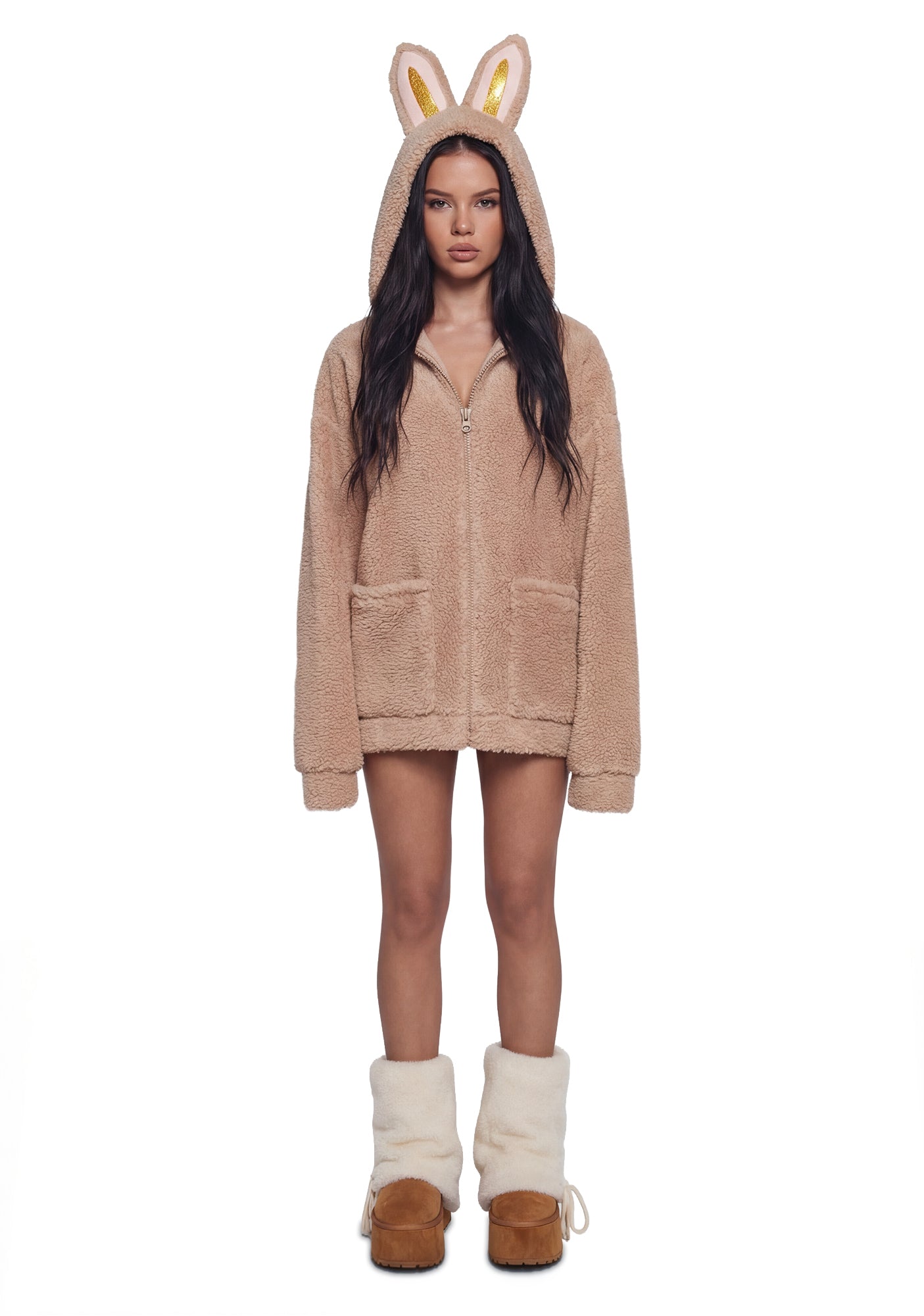 Alternative view of Labubu Sherpa Jacket - Beige