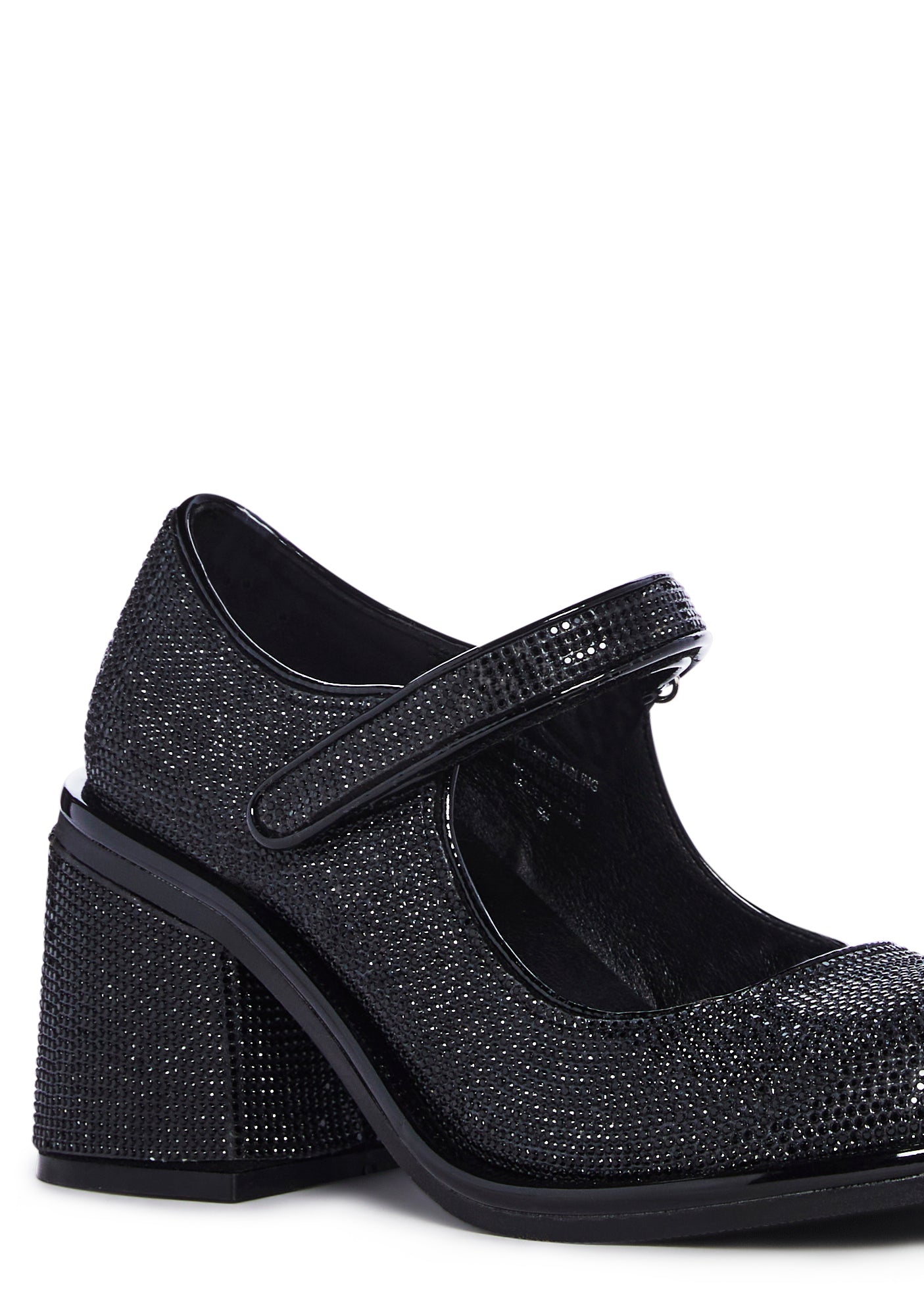 Alternative view of Desire Me Rhinestone Mary Janes - Black