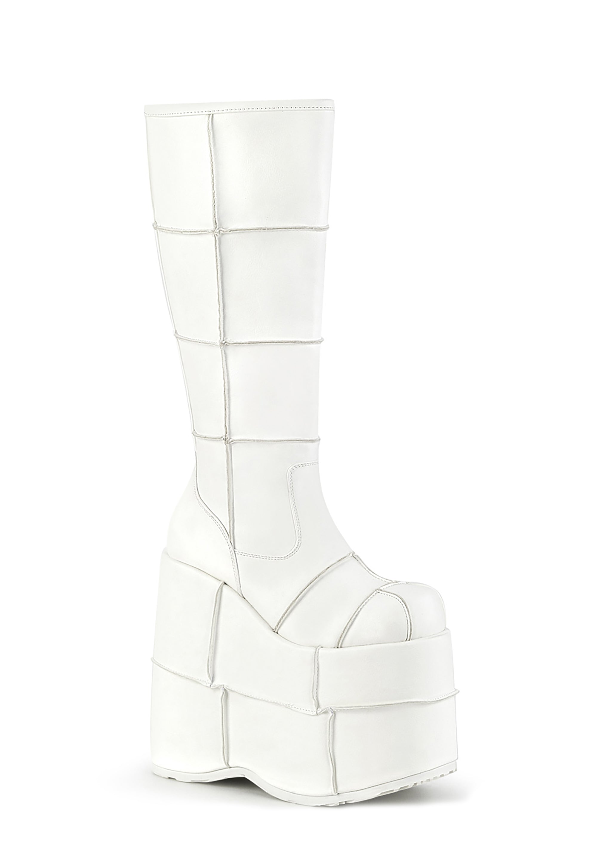 Alternative view of White Stack Platform Boots