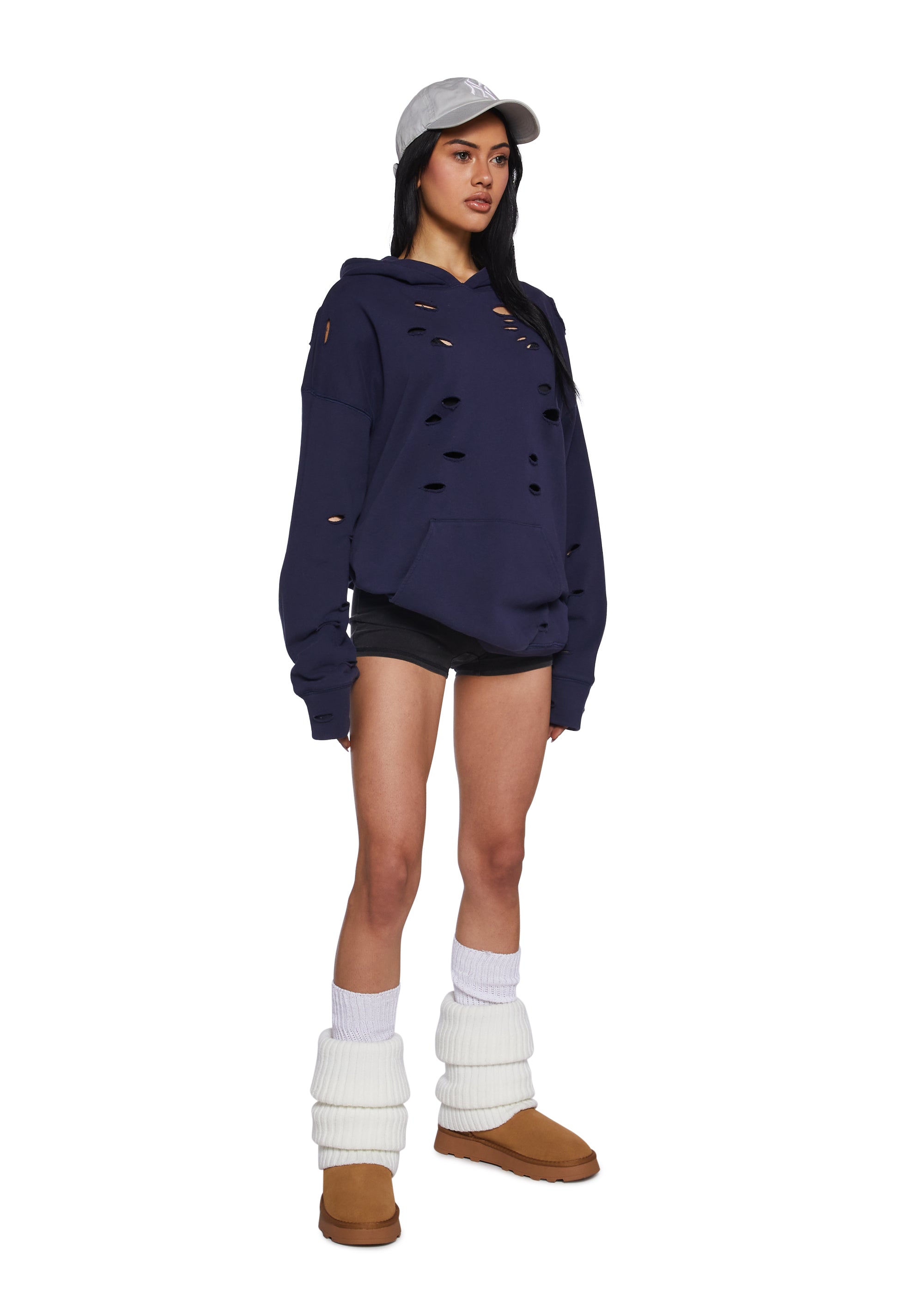 Alternative view of Girly Grit Distressed Hoodie