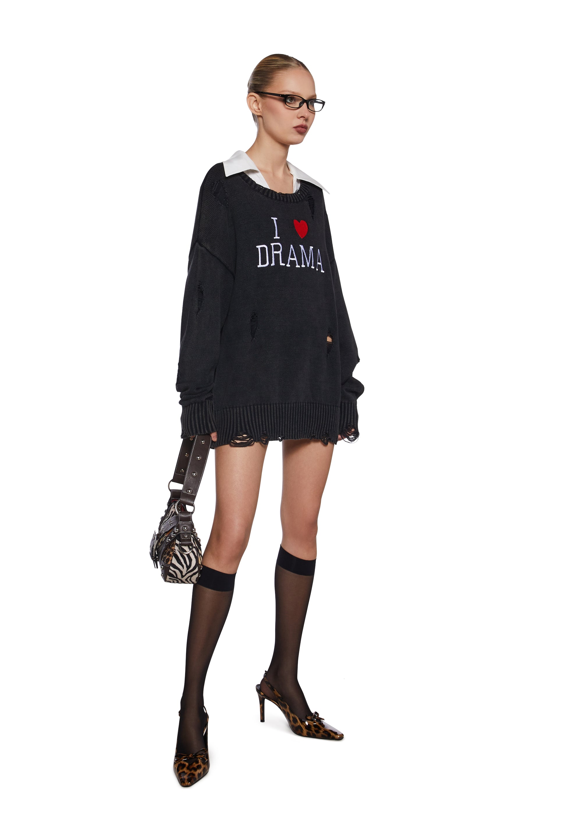 Alternative view of Drama Starter Distressed Sweater